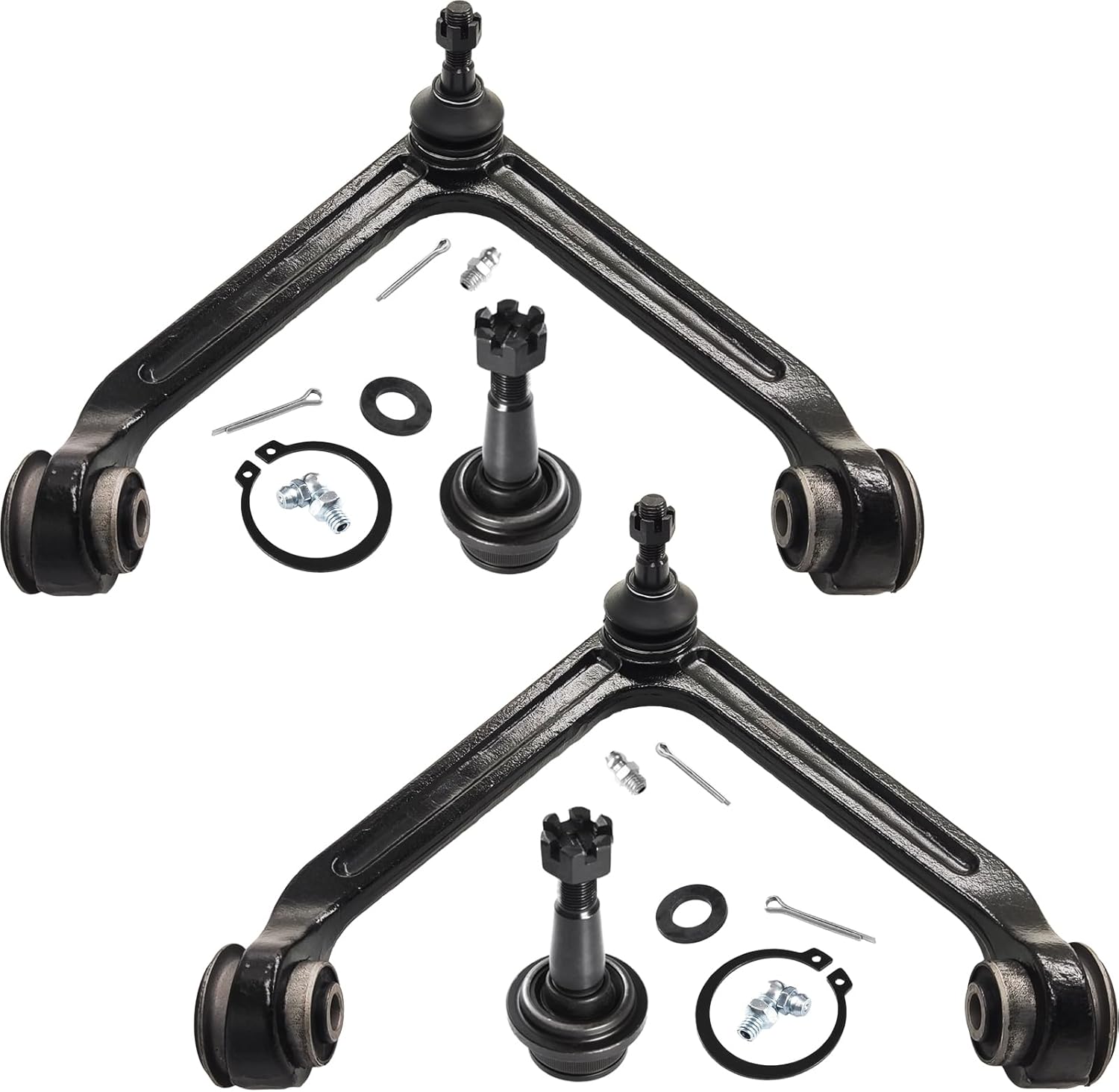 ASTARPRO 2WD 10 pcs 5-Lug Front Upper Control Arms with Ball Joint + Sway Bar Links + Tie Rods Inner and Outer Compatible with 2002-2005 Dodge Ram 1500