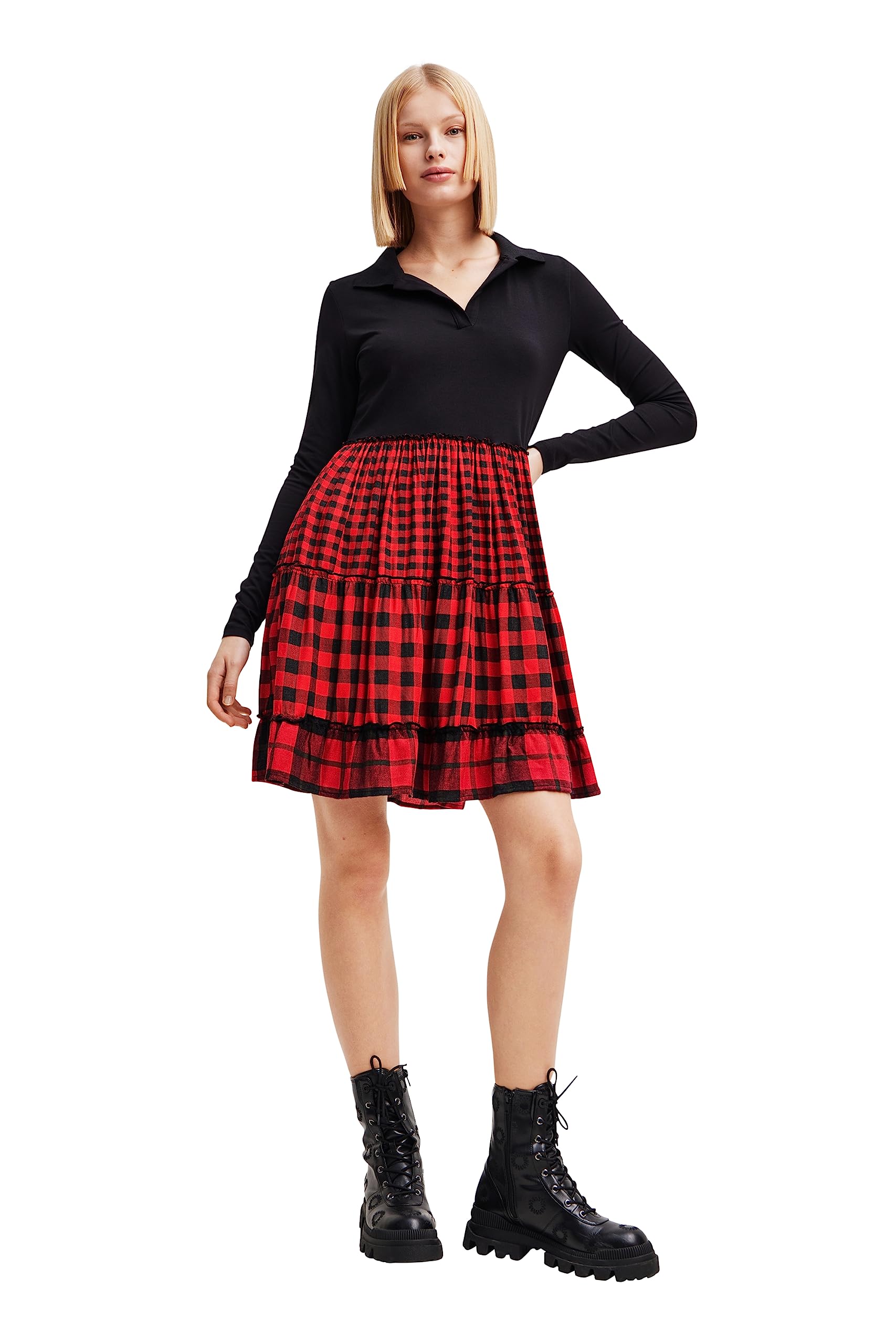 Desigual Vest_harryst Vestido, Rojo, XL para Mujer