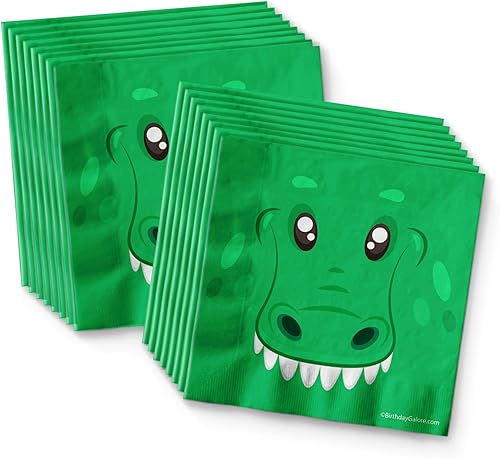 Miniatura 4 de Suministros para fiesta de cumpleaños de cocodrilo, juego de vajilla de cocodrilo para cumpleaños de niño, kit incluye platos, servilletas y tazas,
