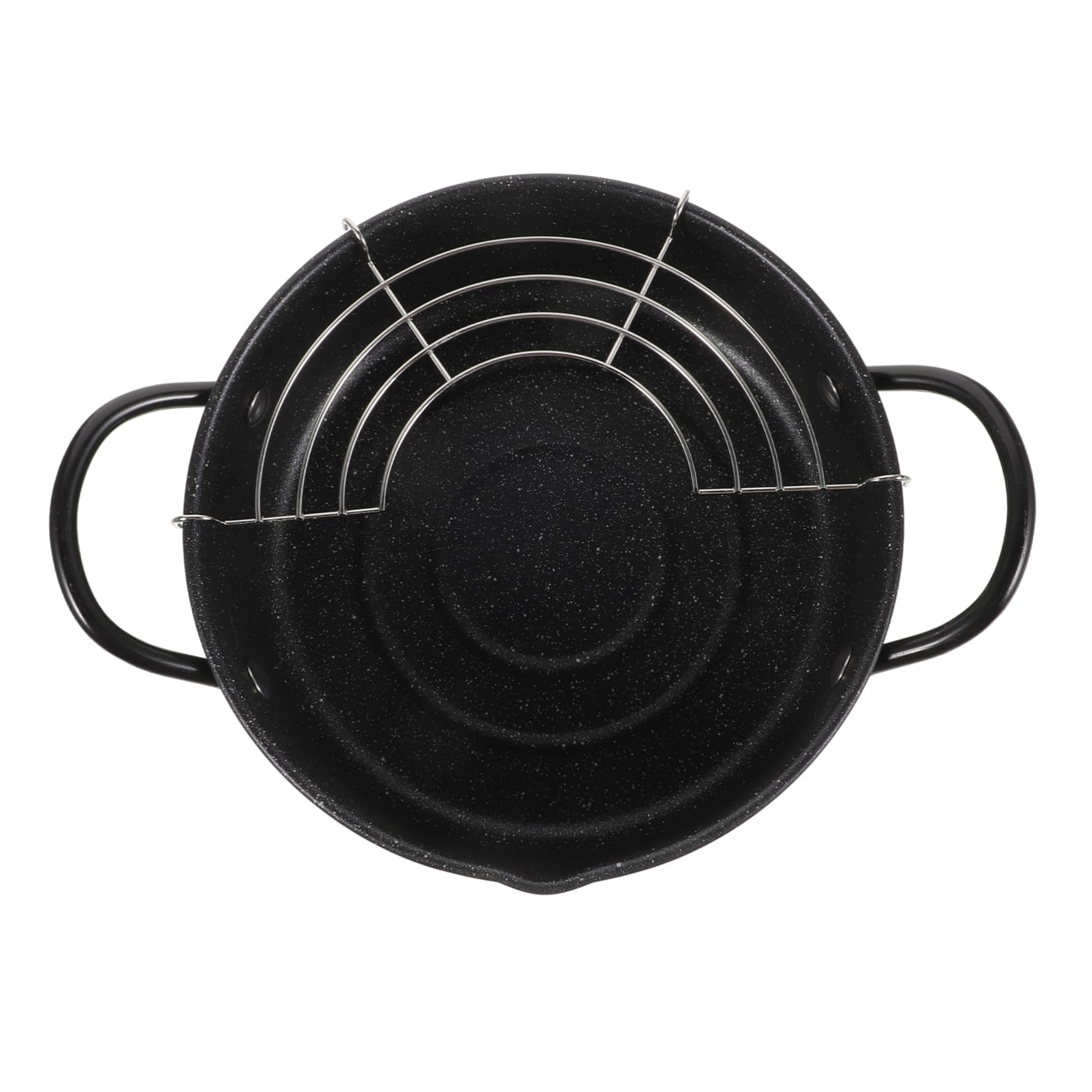 Deep Fryers Japanese Style Deep Frying Pan Frying Pot Non-stick Frying Pot with Oil Drainer Rack Iron Deep Fryer Pot for Family Camping