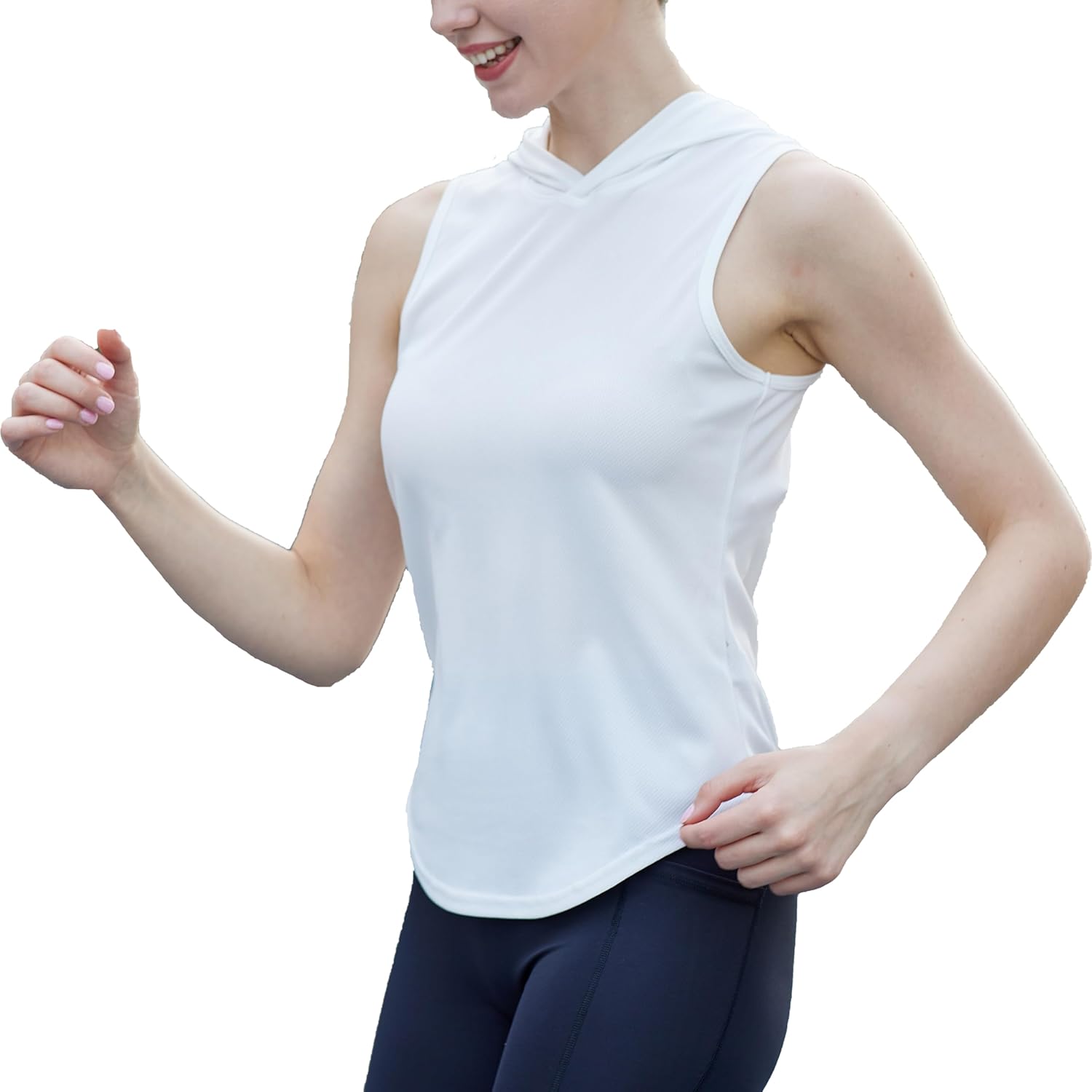 Womens Workout Hooded Tank Yoga Tops Running Shirts Quick Dry Gym Sleeveless Hoodie - Image 6