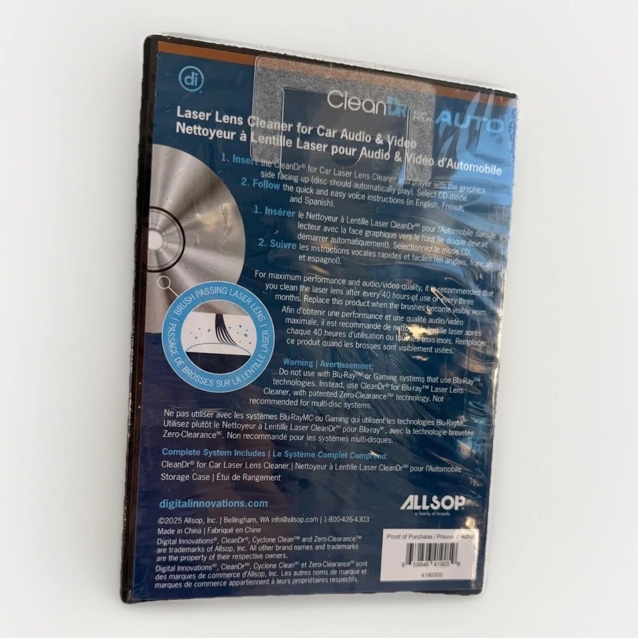 Digital Innovation 41905 Cleandr (R) - Cd per pulizia lente laser di lettori CD/Dvd