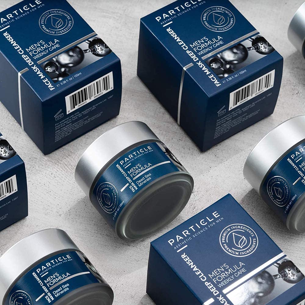 Particle Face Mask Deep Cleanser - Mineral Clay Facial Mud Mask (3.38 Oz) - Dead Sea Mineral Facial Mask for Men - Pore Cleansing Mens Facial Mask - Natural Acne & Blemish Skin Treatment : Beauty & Personal Care