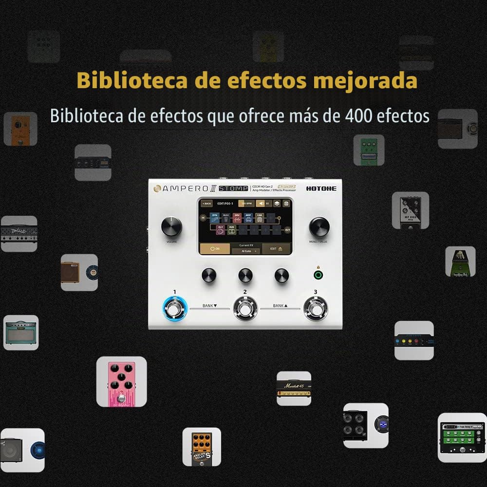 HOTONE Procesador multi FX para guitarra, bajo, pedal de efectos, pantalla táctil, modelado, gabinetes IR, simulación