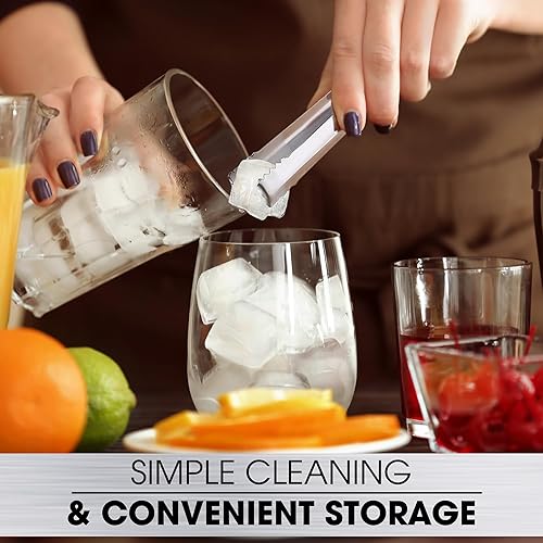 Miniatura 5 de DUGATO Pinzas de cóctel de acero inoxidable (paquete de 2, 6.3 pulgadas), pinzas de hielo de barra pequeña con dientes de agarre afilado