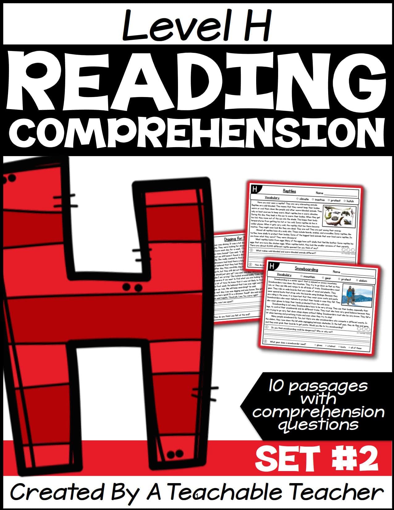 Leveled Reading Comprehension Passages A-I Distance Learning Worksheets Learn English reading books Passages Workbooks Kids (Level H(12Pages))