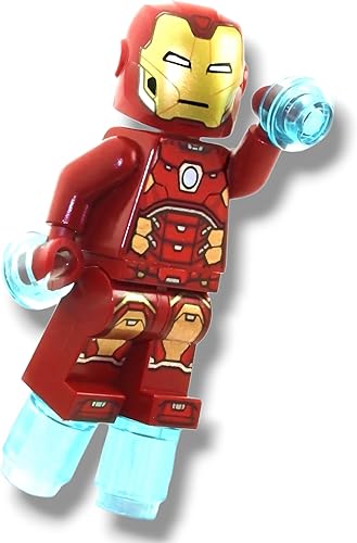 LEGO Hexágono plateado de Iron Man en el pecho y explosiones de poder para manos y pies
