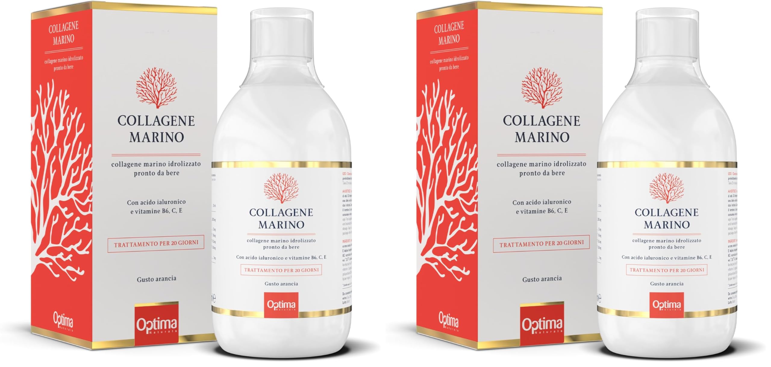 Optima Naturals Collagene Marino, Liquido 500 ml (Confezione da 2)