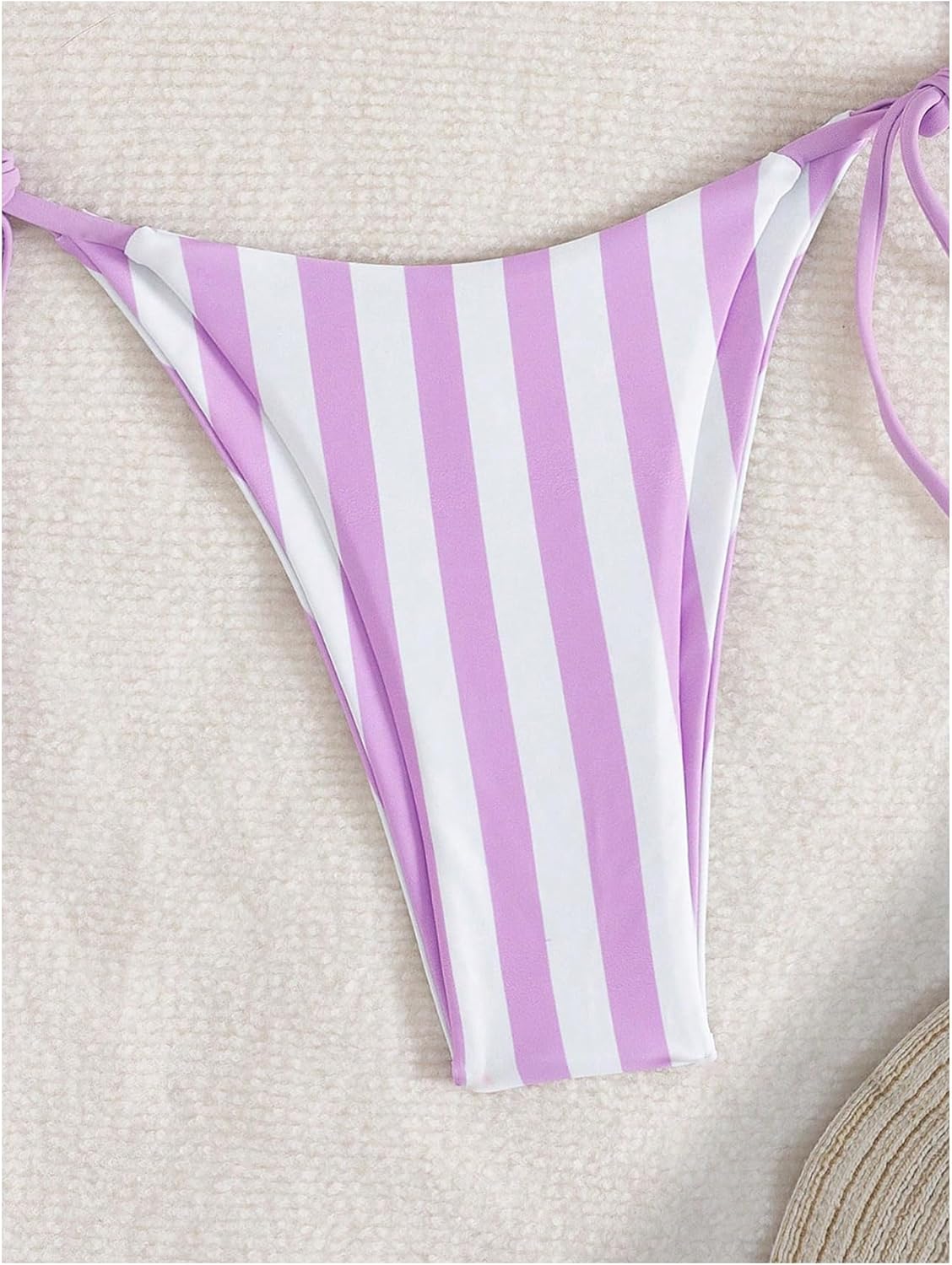 SOLY HUX Women's Striped Bikini Set Triangle Halter Tie Side Swimsuit Summer Beach Vacation Two Piece Bathing Suit - Image 2