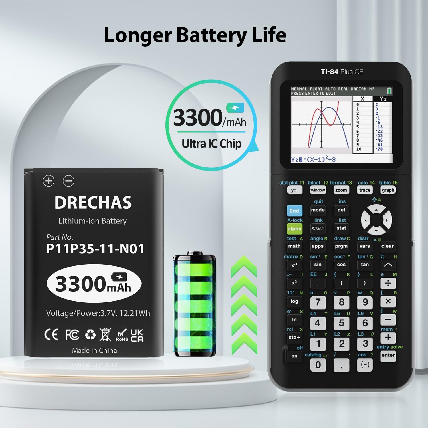 Batteria 900mAh Per Texas Instruments TI-Nspire CX, TI-84 CE - Compatibile Con 3.7L12005SPA - Foto 11