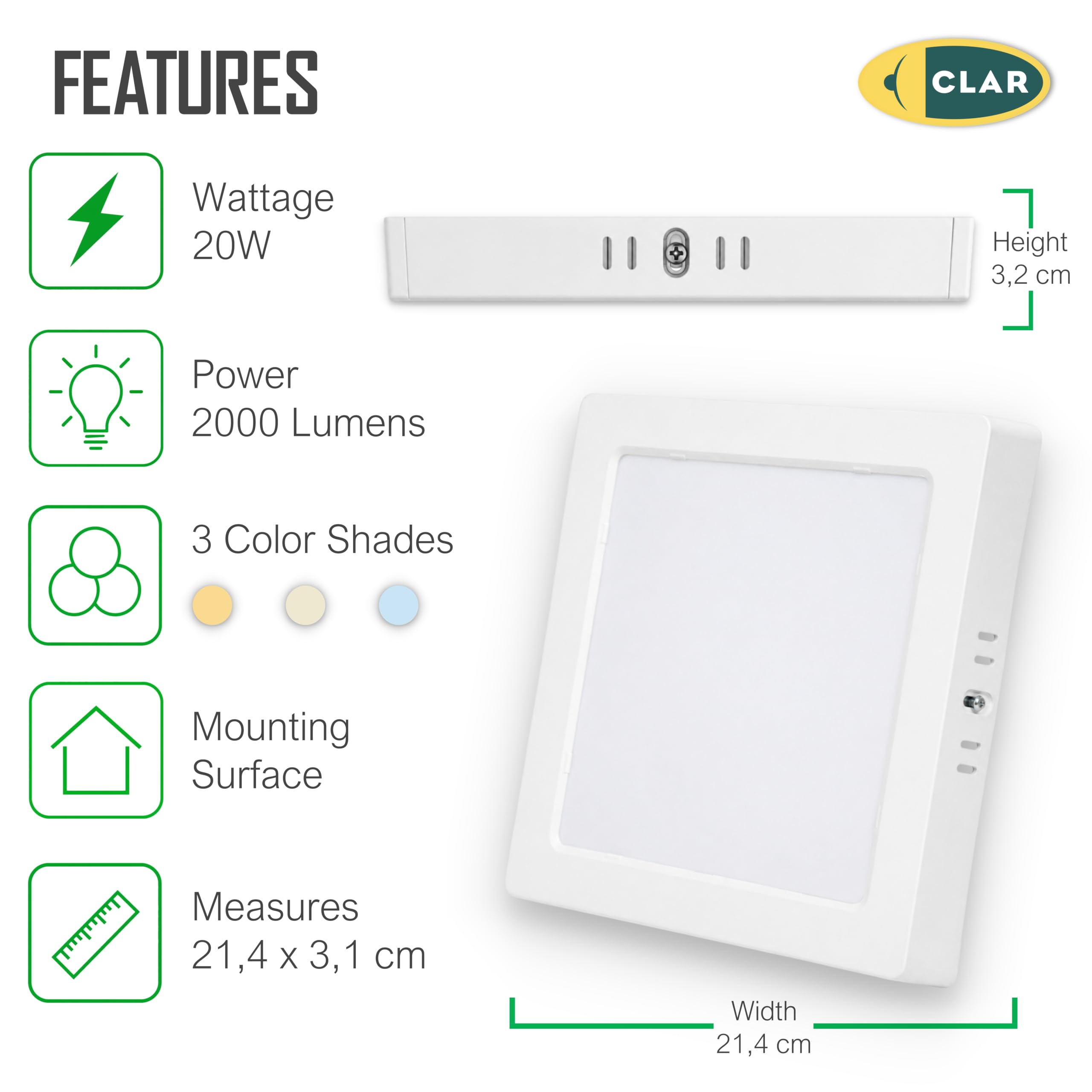 CLAR - Plafoniera LED Soffitto