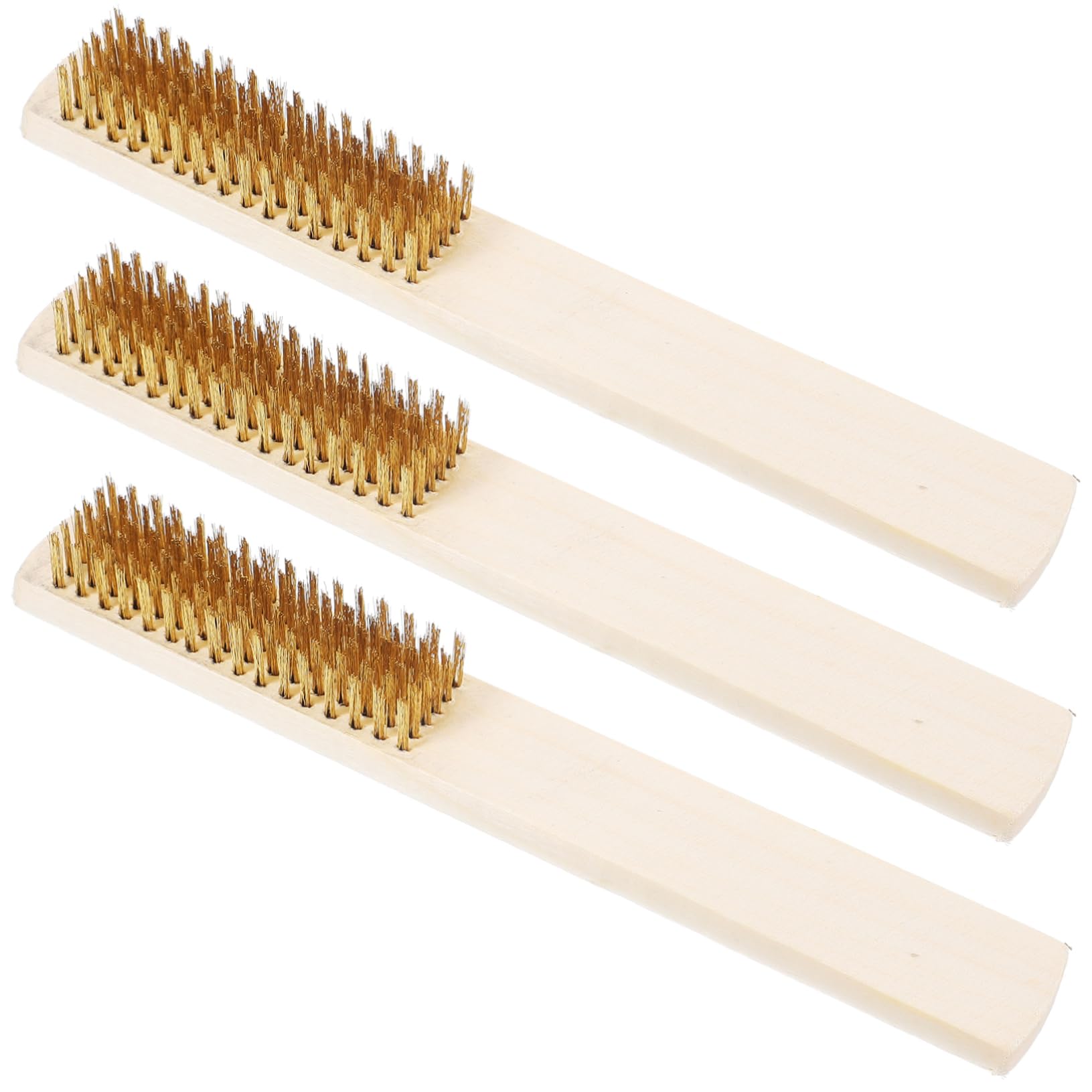 BELLIFFY Portable Metal Brush Wooden Handle Wire Brush for Removal Cleaning Stone