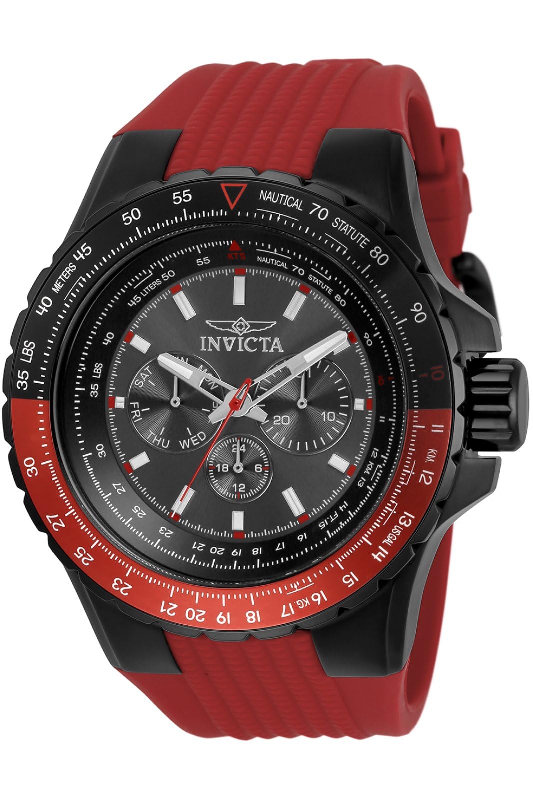 INVICTAMen's Aviator 33039 Quartz Watch, Red, Chronograph,Quartz Movement