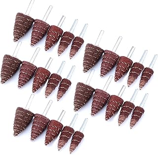 30PCS conical Grinding Head Set, Pointed Sandpaper Grinding Head, conical with Handle Louver Wheel Grinding Head, conical Louver Wheel, conical Grinding Head.