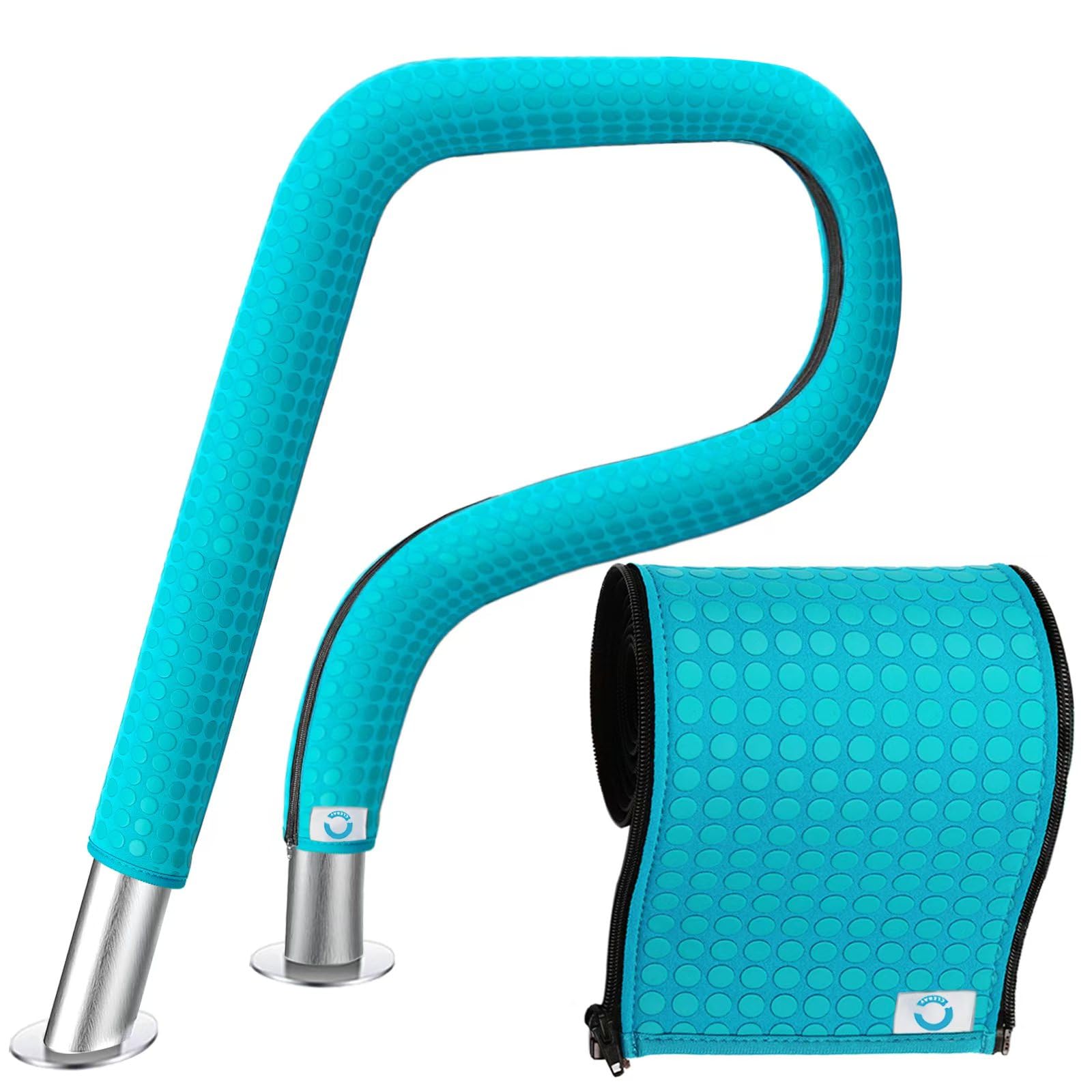 Pool Handrail Cover, 6 Feet Neoprene Zippered Pool Handle Covers, Slip Resistant Rail Grip for Swimming Pool Hand Railing Cover Cyan
