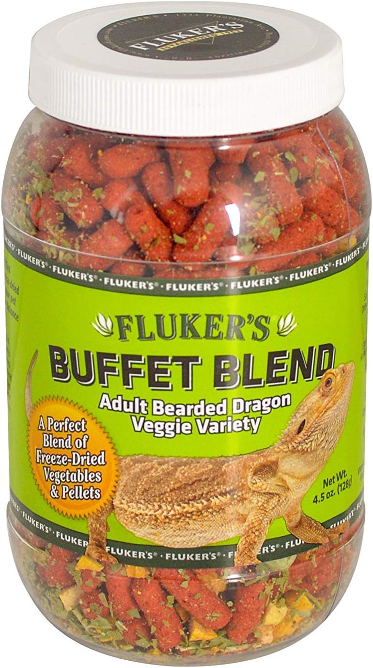 Fluker's Buffet Blend Adult Bearded Dragon Veggie Variety Diet, 4.5 oz (76042)