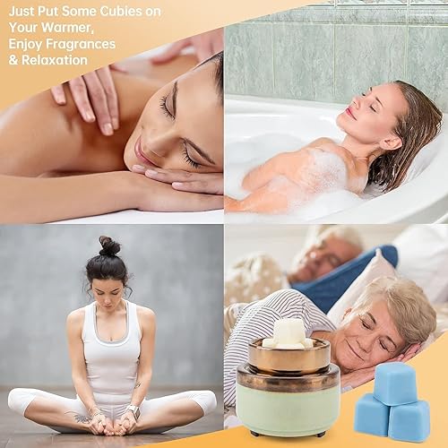 Miniatura 6 de UCC Cera de otoño a base de plantas, fragancia fuerte, cubos perfumados de soja prémium de larga duración, taza de vainilla, haba tonka lavanda,