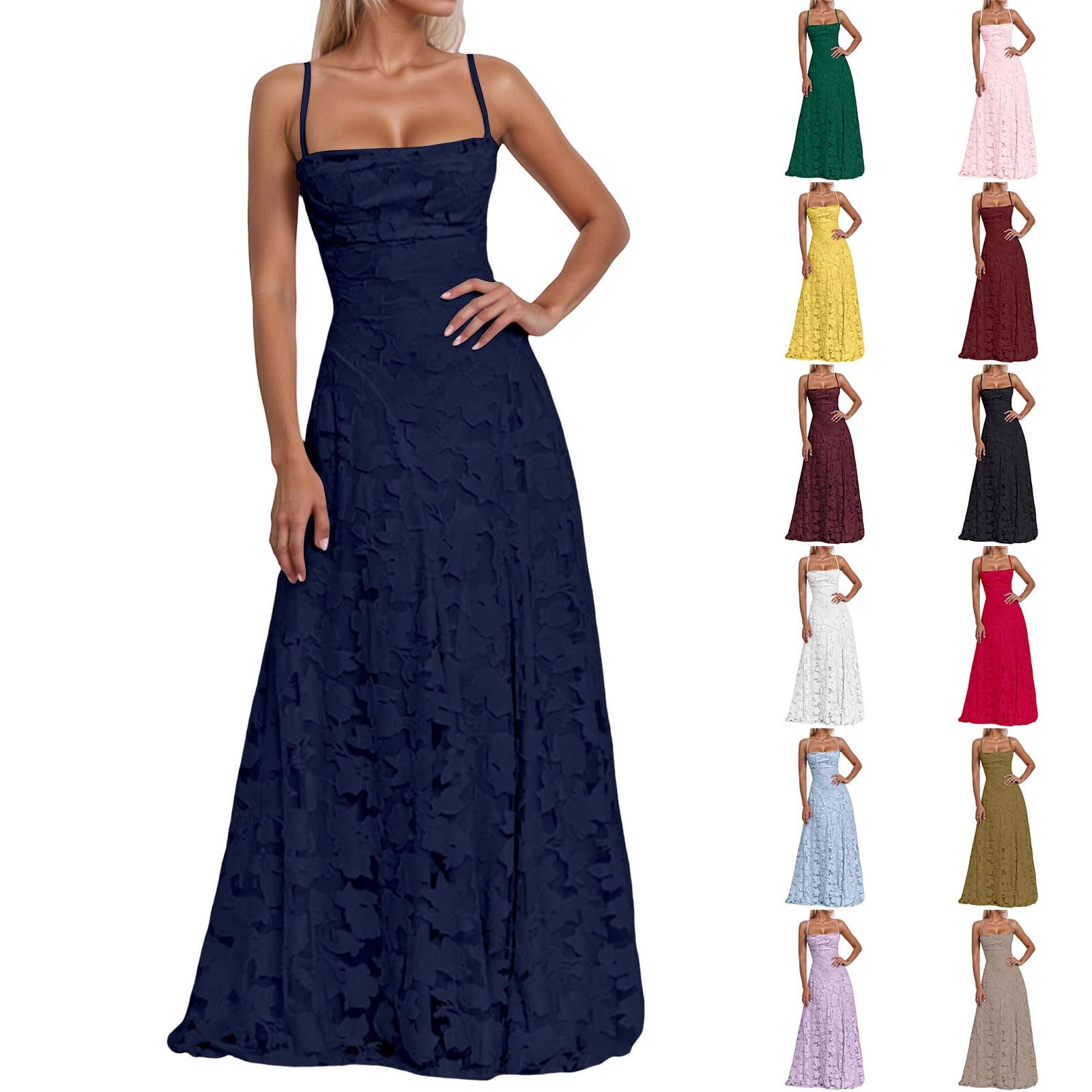 Générique Robe de Bal Jacquard Élégante pour Femme Robe de Soirée Longue
