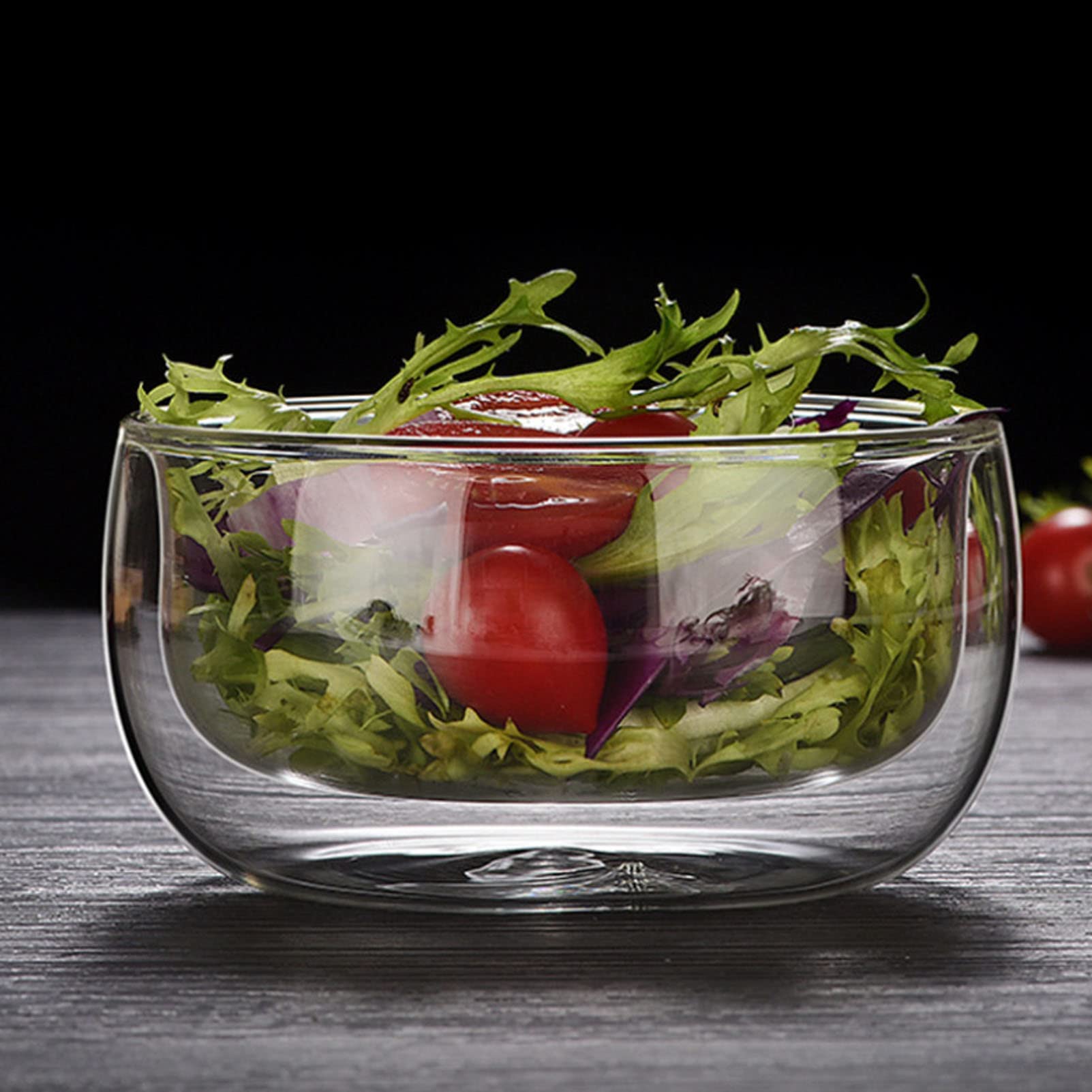 Glas Servierschalen Set von 4 klare stapelbare Salatschüsseln Deep Trifle-Schüssel für Suppenfrucht Dessert Pasta Curry Popcorn-Getreide