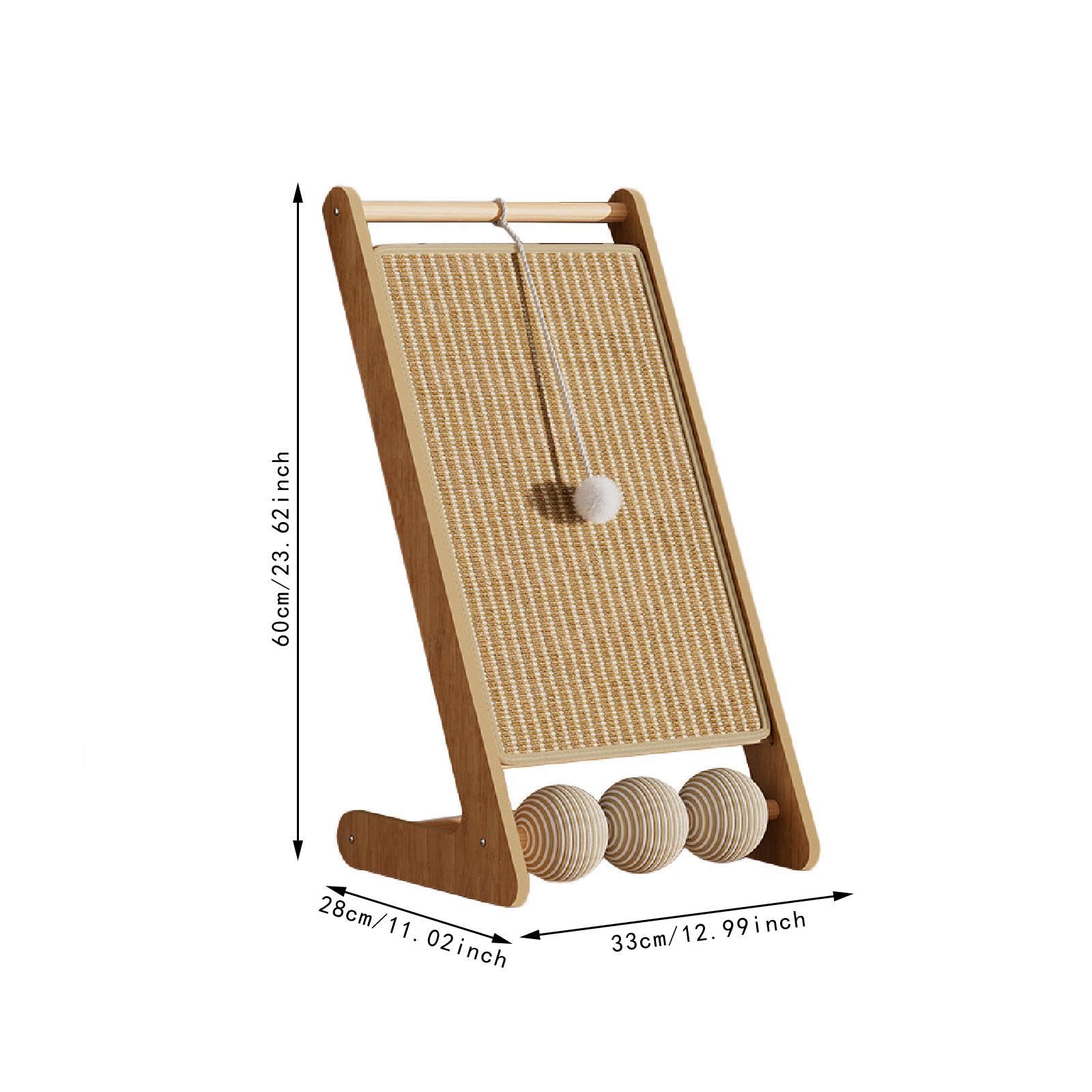 kowaku Griffoir Chat L Tapis Griffoir Chat Plateau Carton Mobilier Lounge Anti-Usure Jouet Interactif Fabriqué Bois Destiné Protection Mobilier Détente Intér, avec Ballon, Tampon de Jute