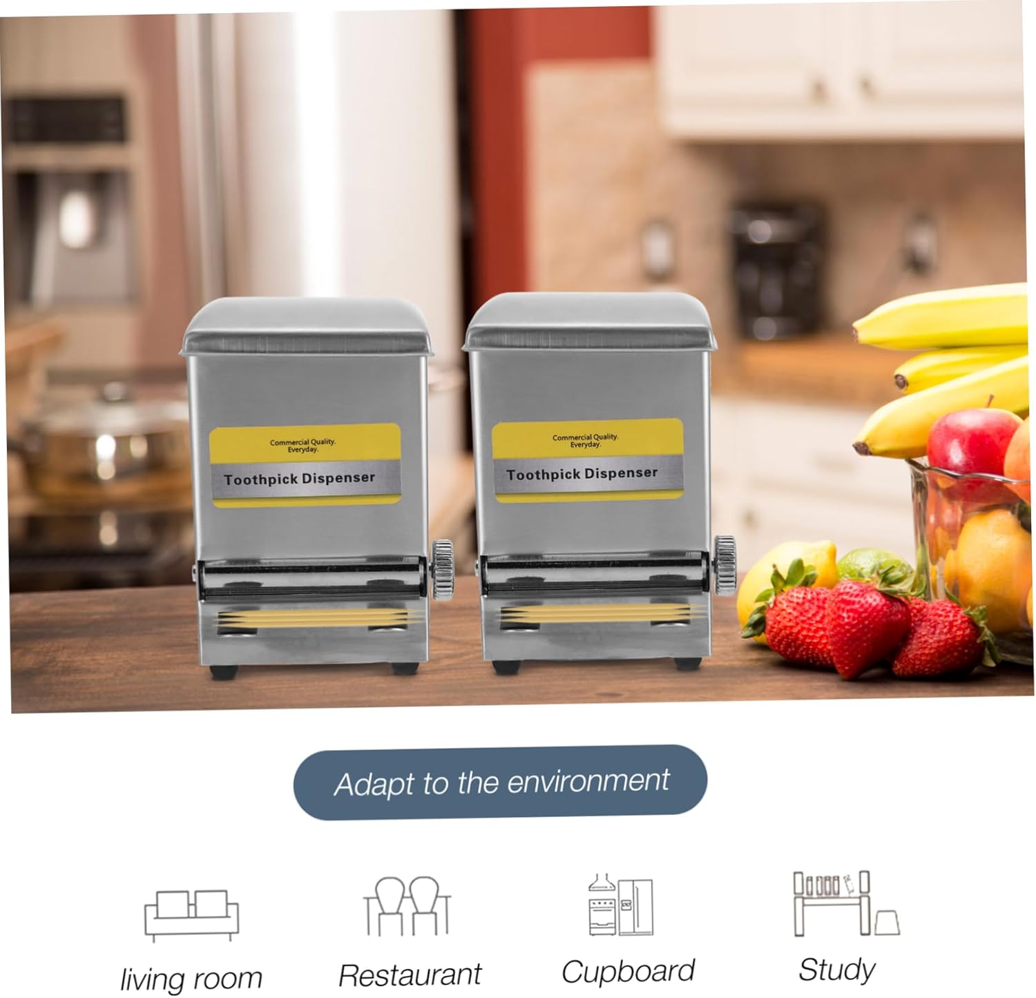 Stainless Steel Retro Toothpick Dispenser Compact Automatic Holder for Home Restaurants and Hotels and Easy to Use Toothpick Storage