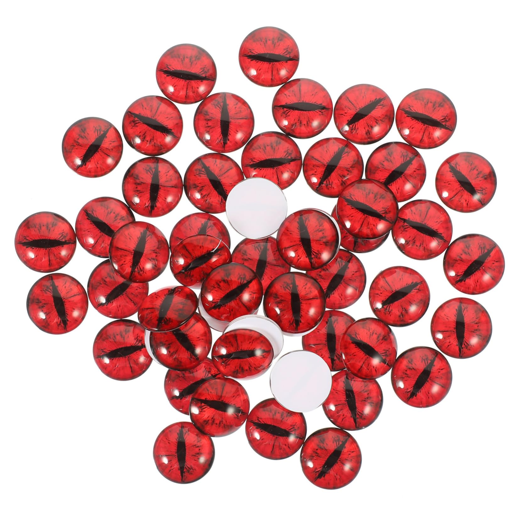 100 Stück Glasaugen Rund DIY Bastelaugen für Puppen Schmuckherstellung und Dekoration Schwarze und Rote Details Vielseitig für Handarbeiten und
