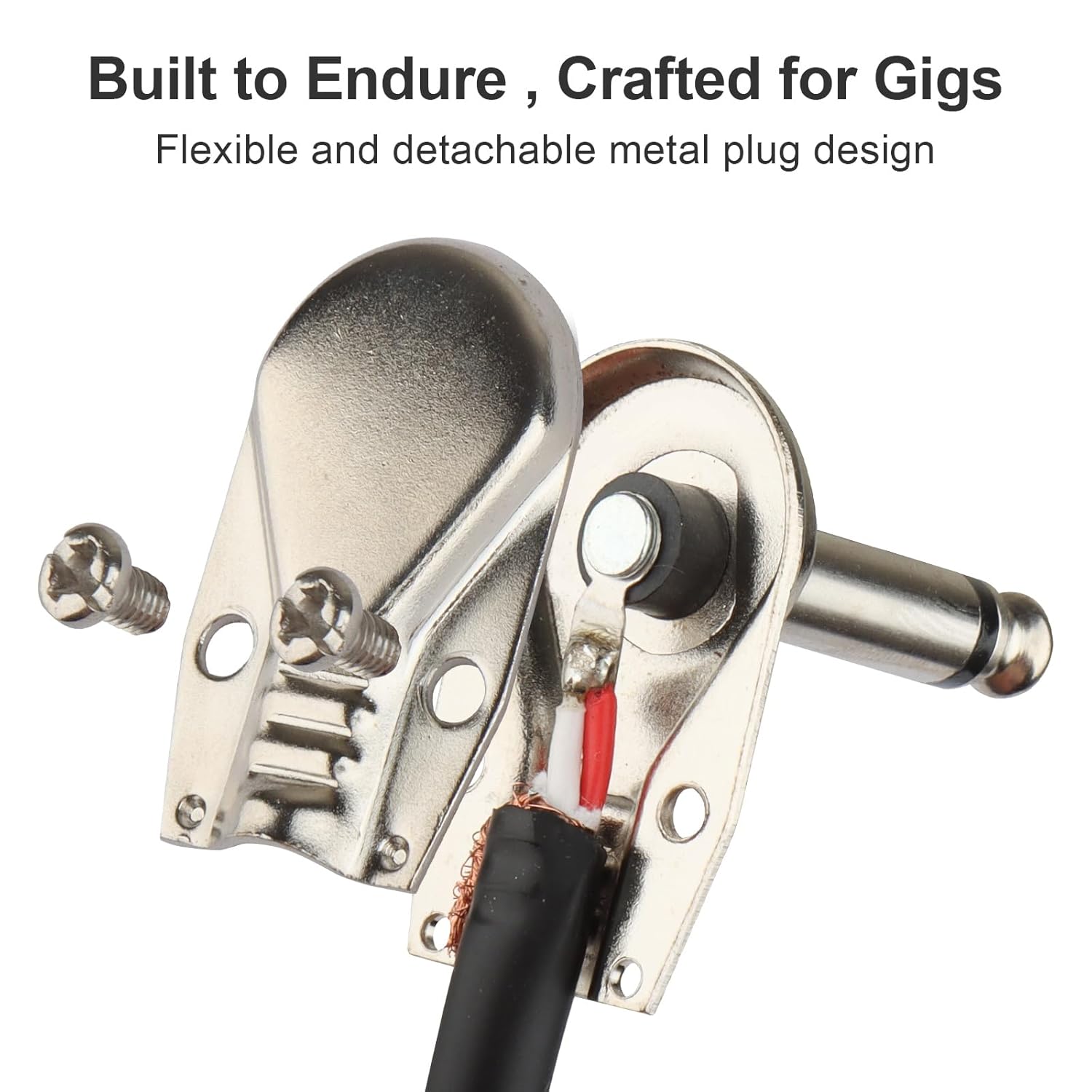 3Pcs Guitar Patch Cables, 6'' Guitar Pedal Cables with Metal Right Angle Plug, Premium Pedals Board Patch Cable for Amp/Amplifier, Mixer, Electric Bass - Image 3