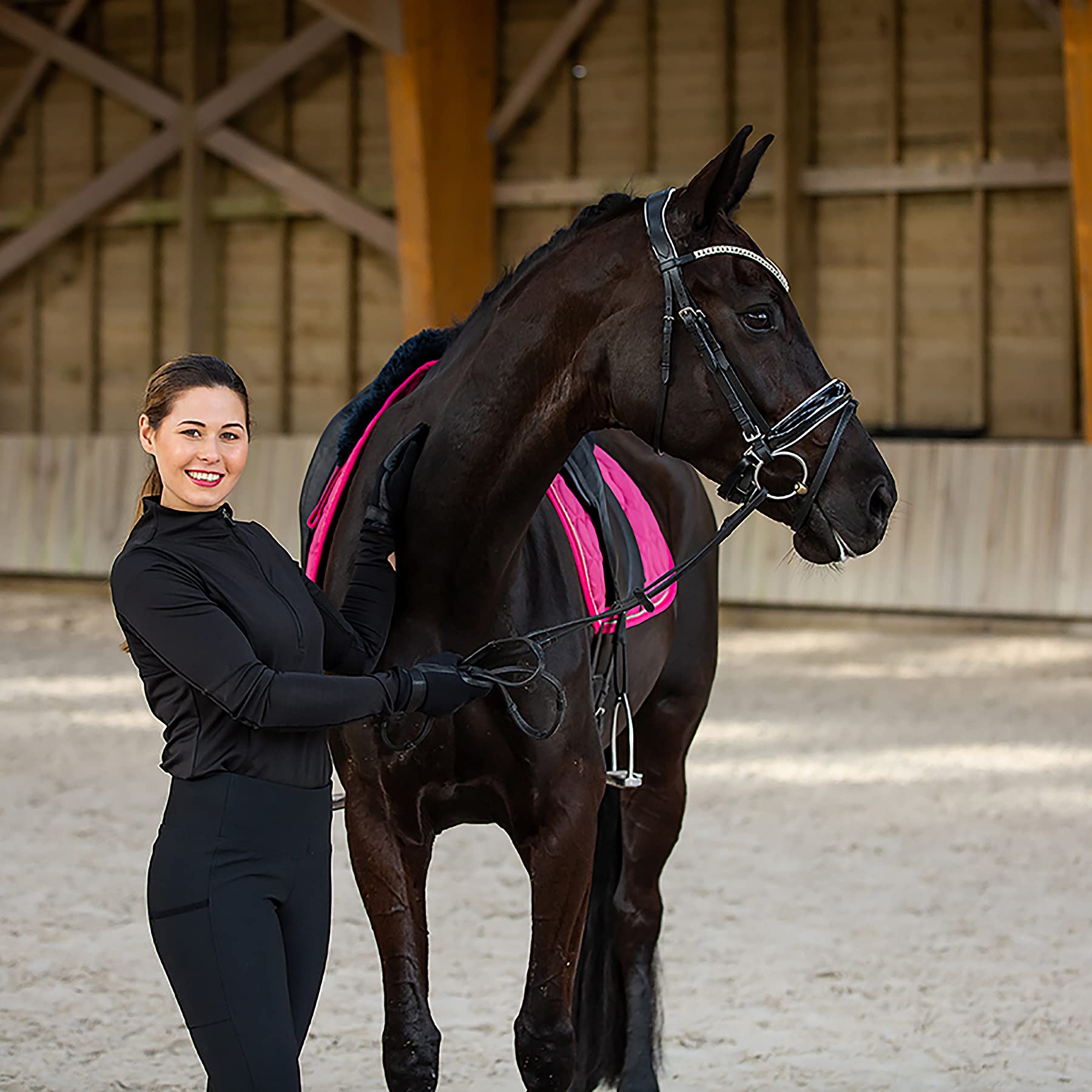 HORZE, bridon Anatomique de Cheval Grayson avec Strass, Noir, XF