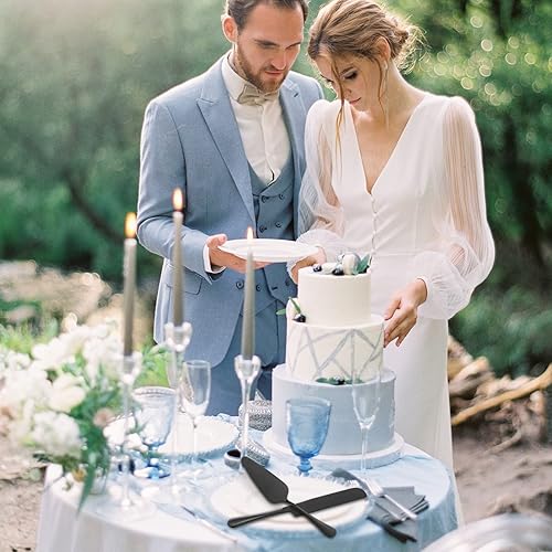 Miniatura 3 de Juego de servir pasteles, servidores de pastelería, cuchillo de acero inoxidable y juego de servidor perfecto para cumpleaños, bodas, fiestas y