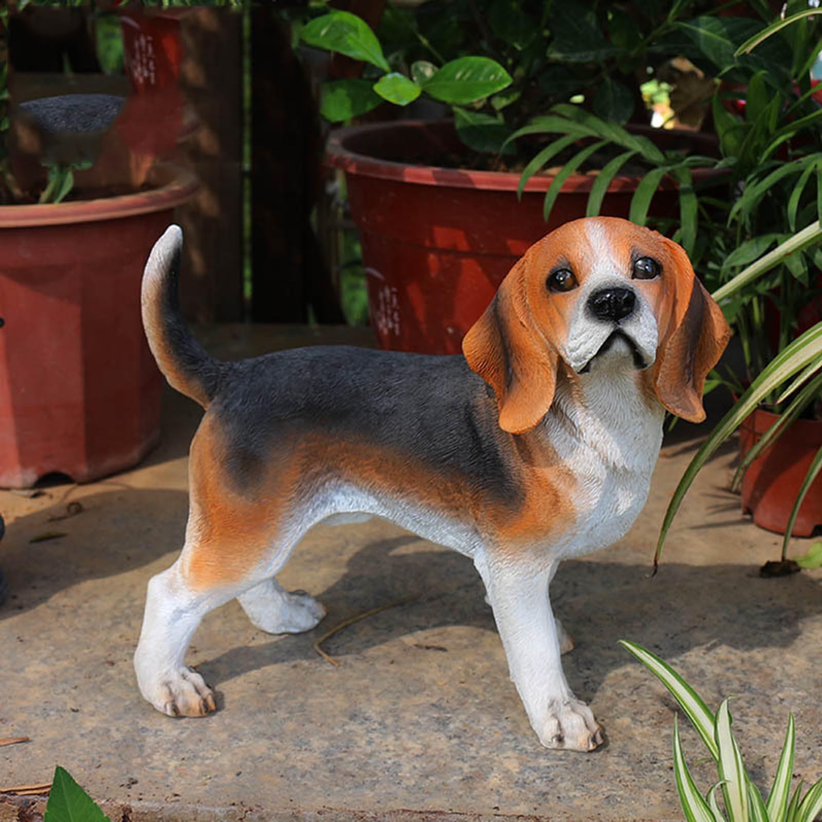 Ozdoby Ogrodowe W Kształcie Psa, Figurka Beagle Na Zewnątrz, Wodoodporna Rzeźba Z Żywicy Na Taras, Balkon, Trawnik, Dekoracje Pamiątkowe Dla Psów