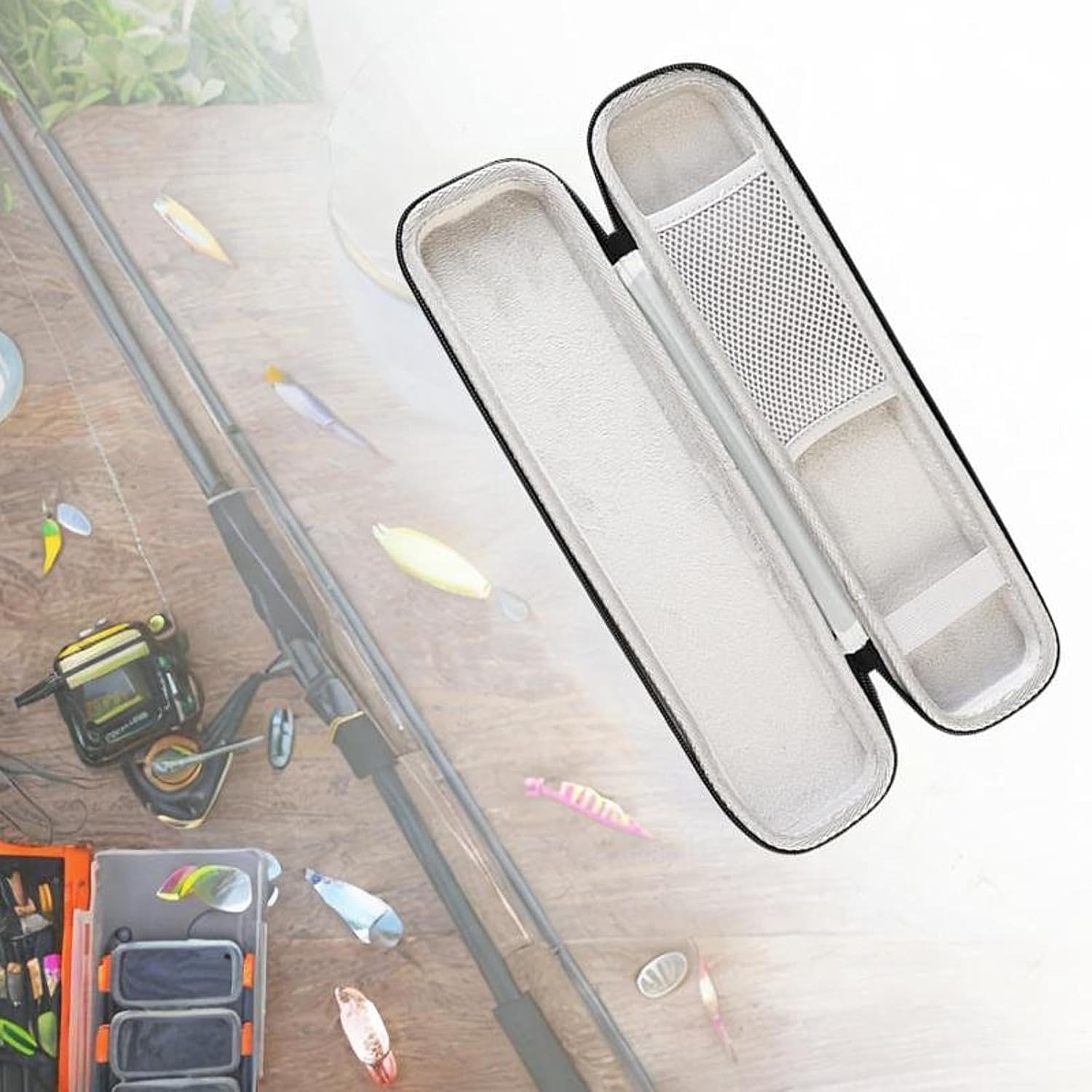 Small Fishing Rod Bag Travel Carry Case Multipurpose Wearproof Fishing Rod Reel