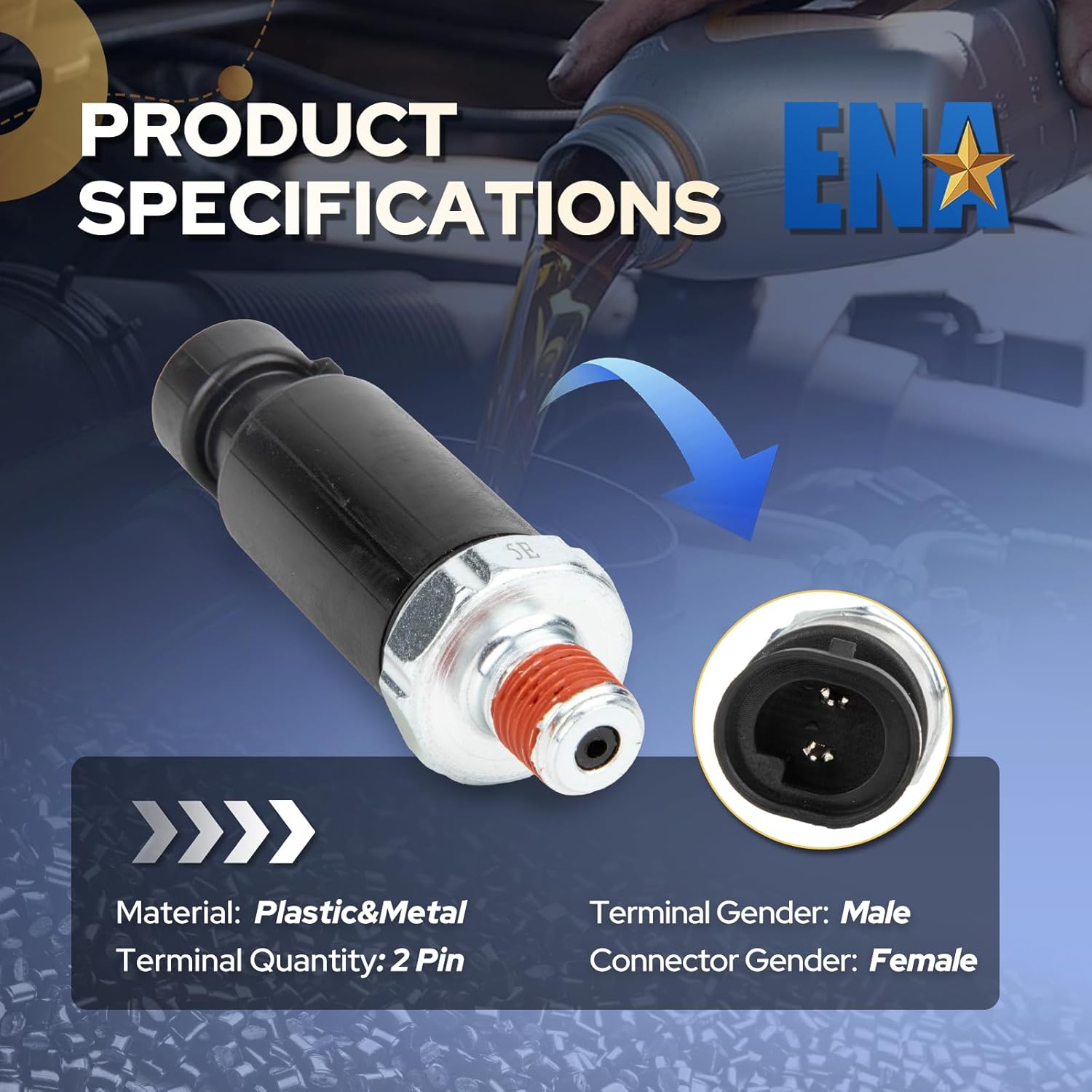 ENA Engine Oil Pressure Sensor Switch Compatible with 1999 2000 2001 2002 2003 2004 2005 2006 2007 2008 2009 2010 2011 2012 2013 2014 2015 2016 Harley Davidson Replacement for 321396 7443899 7443899A