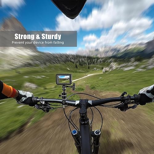 Miniatura 7 de SKYJFFJ Soporte de manillar de cámara MTB con cabezal de bola para Gopro Hero 111098,360 grados giratorio de aluminio para bicicleta, motocicleta,