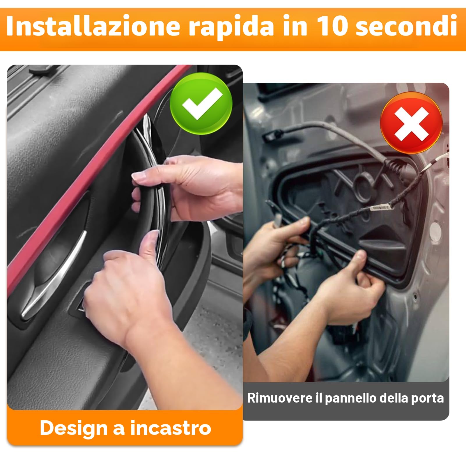 TTCR-II 2PCS Compatibile con Maniglia Interna BMW Serie 3 Serie 4 F30/F31/F34/F80 320i,328i,330i,335i & F32/F33/F36 428i,435i,Maniglia Della Porta Sinistra e Passeggero(Anteriore Copri Maniglia)Nero