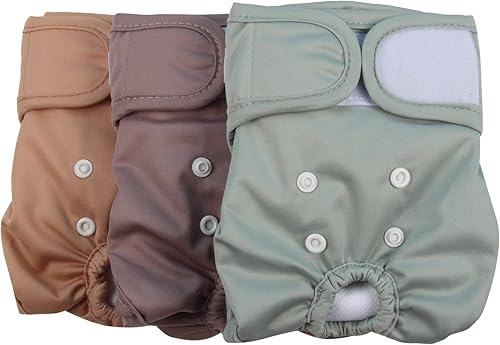 Miniatura 1 de Vecomfy Pañales para perras medianas (paquete de 3) pañales para cachorros, lavables, reutilizables, a prueba de fugas, L