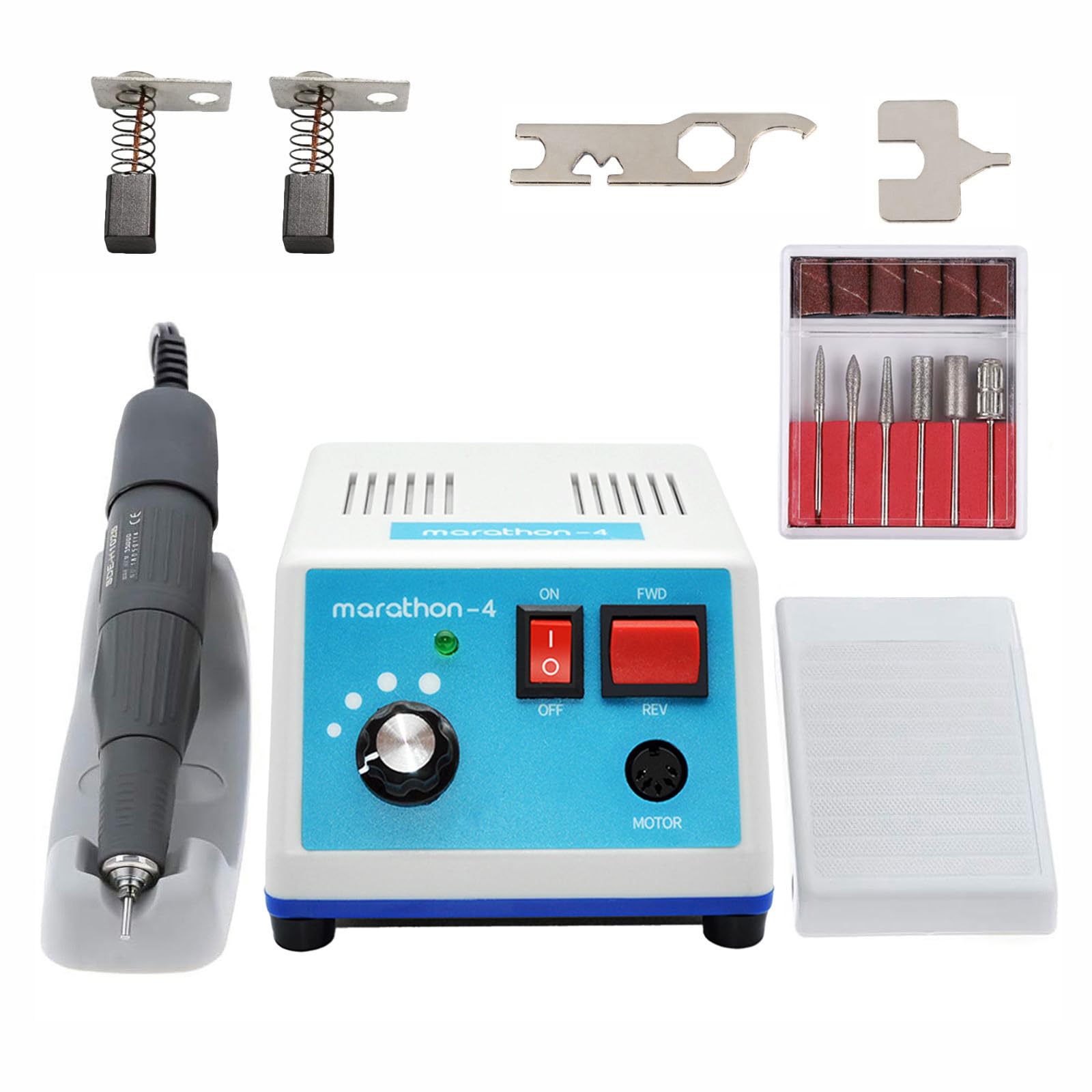 Photo 1 of Zcafmfzf Upgraded Marathon-4 Micromotor For Woodcarving, Jewelry, Ceramics, H37L1 Handpiece - 35,000RPM Stepless Speed Control with Foot Pedal
