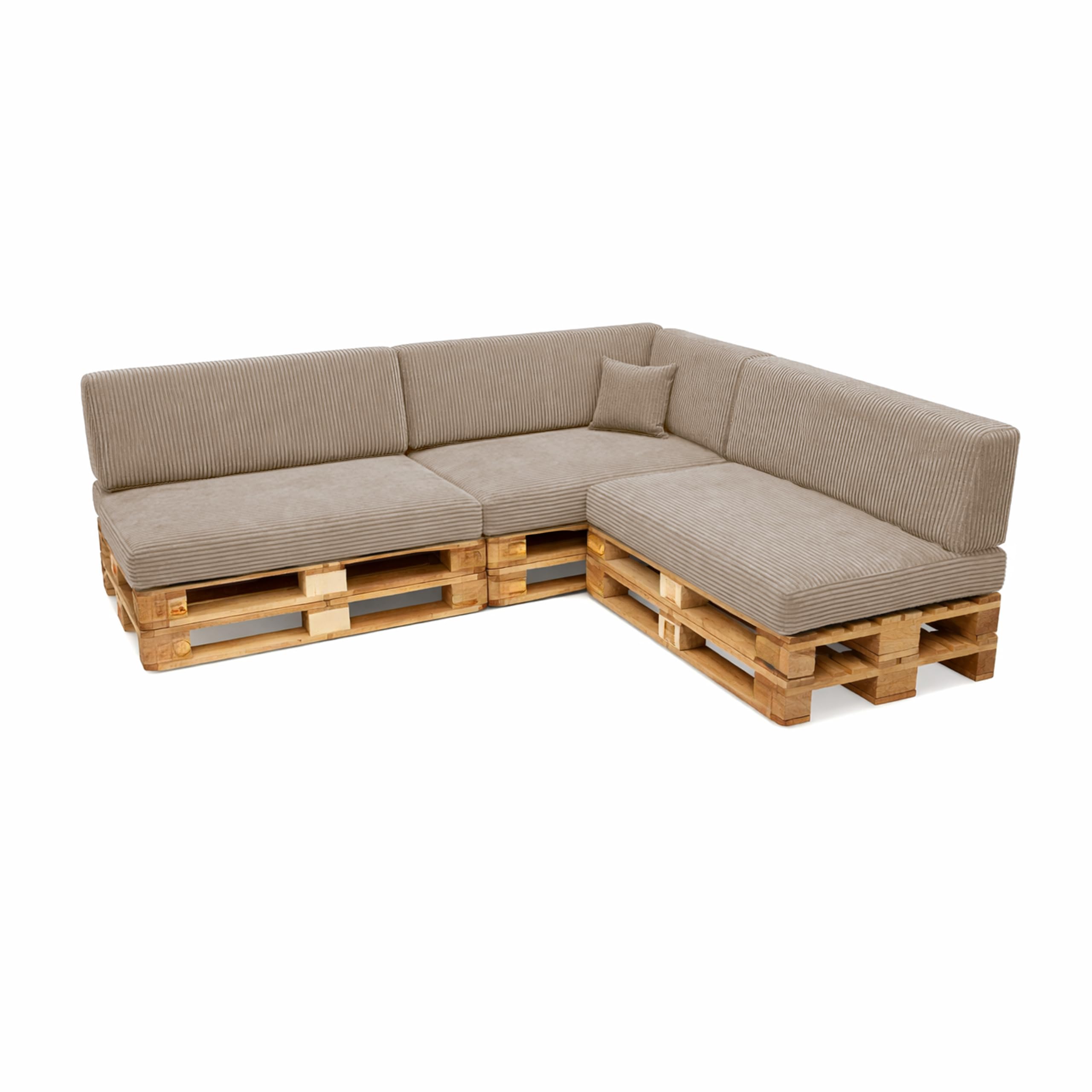 POKAR Euro Pallet Seating Set of 2: 1x seat cushion 120x80cm + 1x back cushion 120x40cm, cold foam, removable covers, Home Garden Furniture DIY, indoor outdoor pillow, without pallets, Beige — view 284