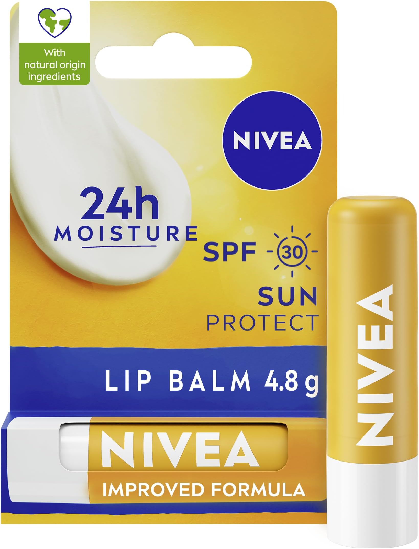 Protect Caring Lip Balm SPF50 (5.5ml), Factor 50 Lip Balm with Shea Butter, Protection Against UVA/UVB Rays with 24H Moisture, Lip Care, No White Cast