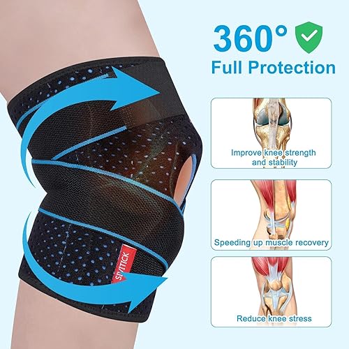 Miniatura 6 de Rodillera para mujeres y hombres, talla grande, con estabilizadores laterales y almohadilla de gel para rótula para aliviar el dolor de rodilla,