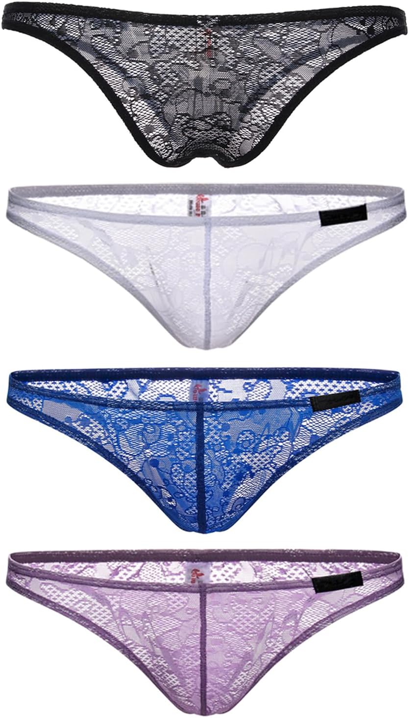 Men's Lace Briefs, low-waisted, Sexy breathable Underwear