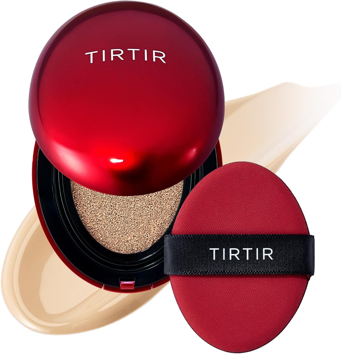 [*Mini Size*] TIRTIR Mask Fit Red Cushion Foundation | Full coverage, Weightless, Skin fit, Satin Glow Finish, Korean Makeup, beauty, Tattoo cover up, Buildable (#21W Natural Ivory, 0.15 Fl Oz)