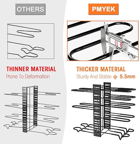Miniatura 4 de PMYEK Organizador de ollas y sartenes de 8 niveles para armario y organizador de sartenes ajustable