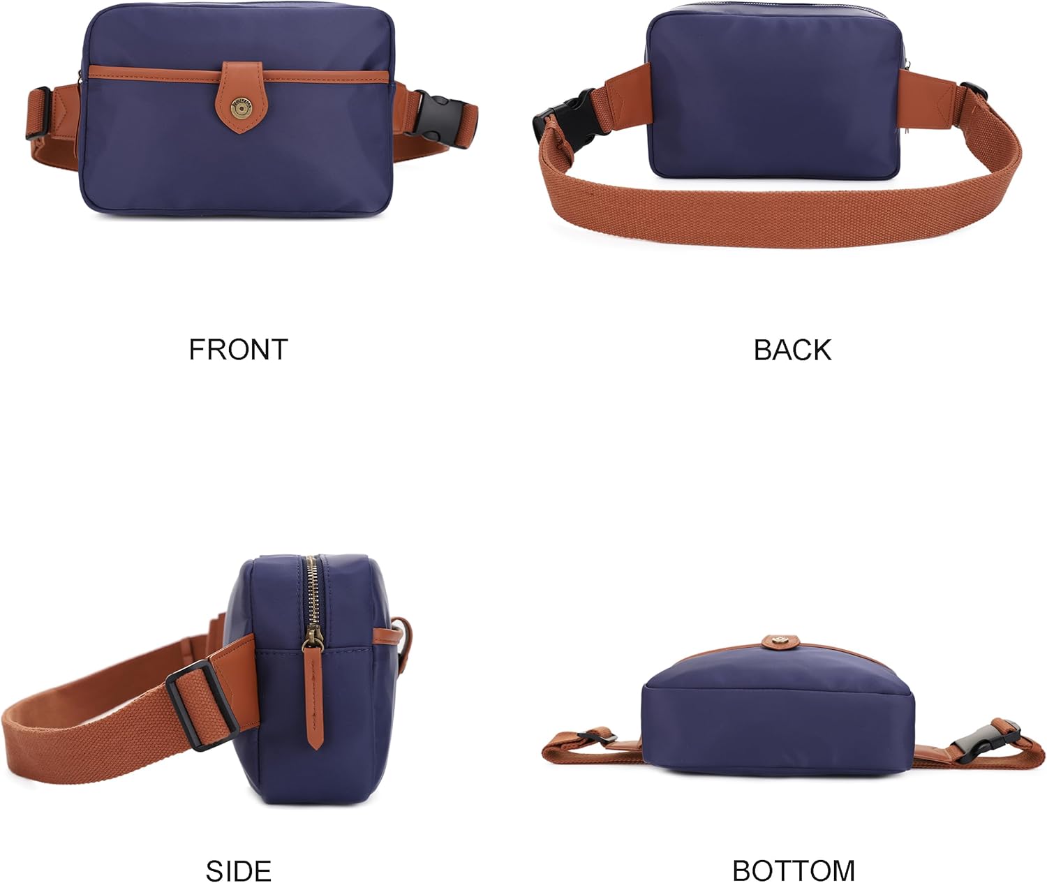 JESSIE&JAMES/Remington Chesapeake Everyday Carry Crossbody Bag, CCW Nylon Waist Pack for Women_Navy