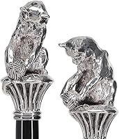 Vista 1 de Colección de bastones y bastones italianos de lujo de plata 925R: diseños elegantes con asas Fritz, motivos de animales, cristales de Swarovski