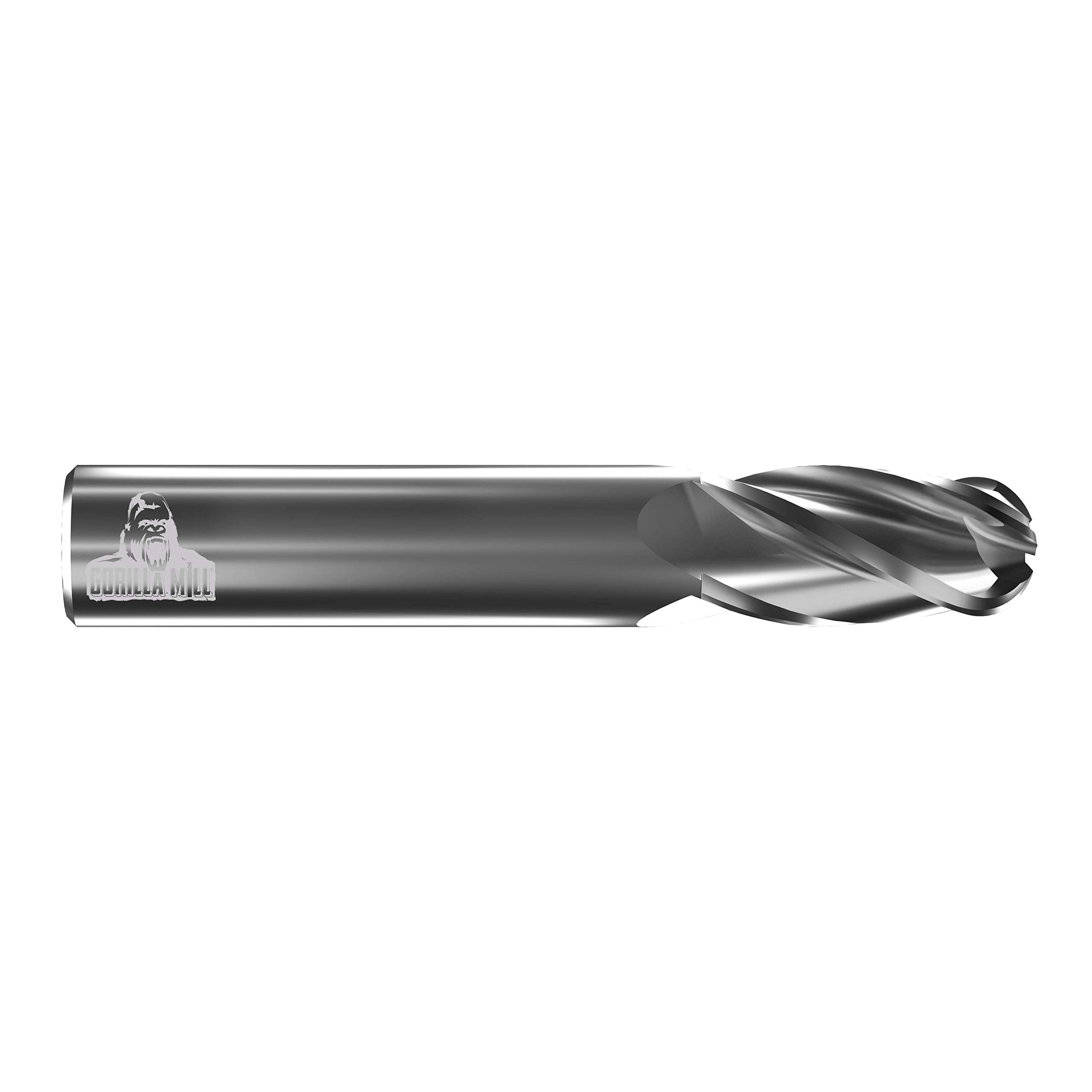 CGC Tools CEM3564B4 Primate Standard End Mill, Ballnose, 4 Flute, 35/64" Diameter, 1-1/8" LOC, 3-1/2" OAL