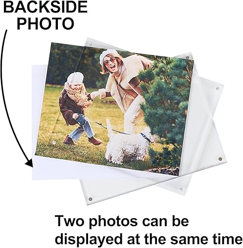 Miniatura 4 de Fixwal Marcos acrílicos de 5 x 7 pulgadas, juego de 3 unidades, marcos magnéticos, de cristal, números de mesa de boda, sin marco, para exhibición