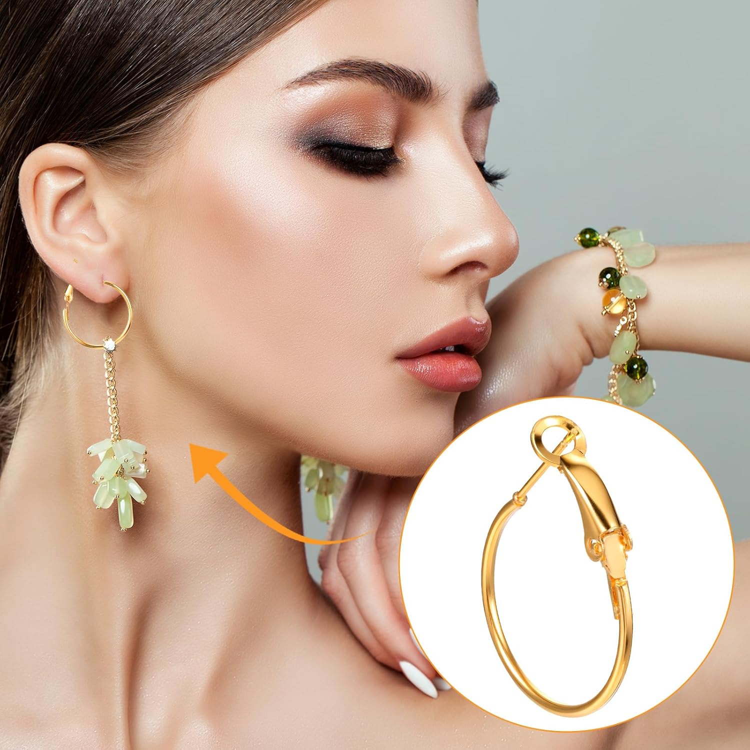 32Pcs Hoop Earrings Findings, Round Earring Hoops for Jewelry Making Gold Silver Open Beading Earrings for DIY Craft Art Accessories(20mm) - Image 6