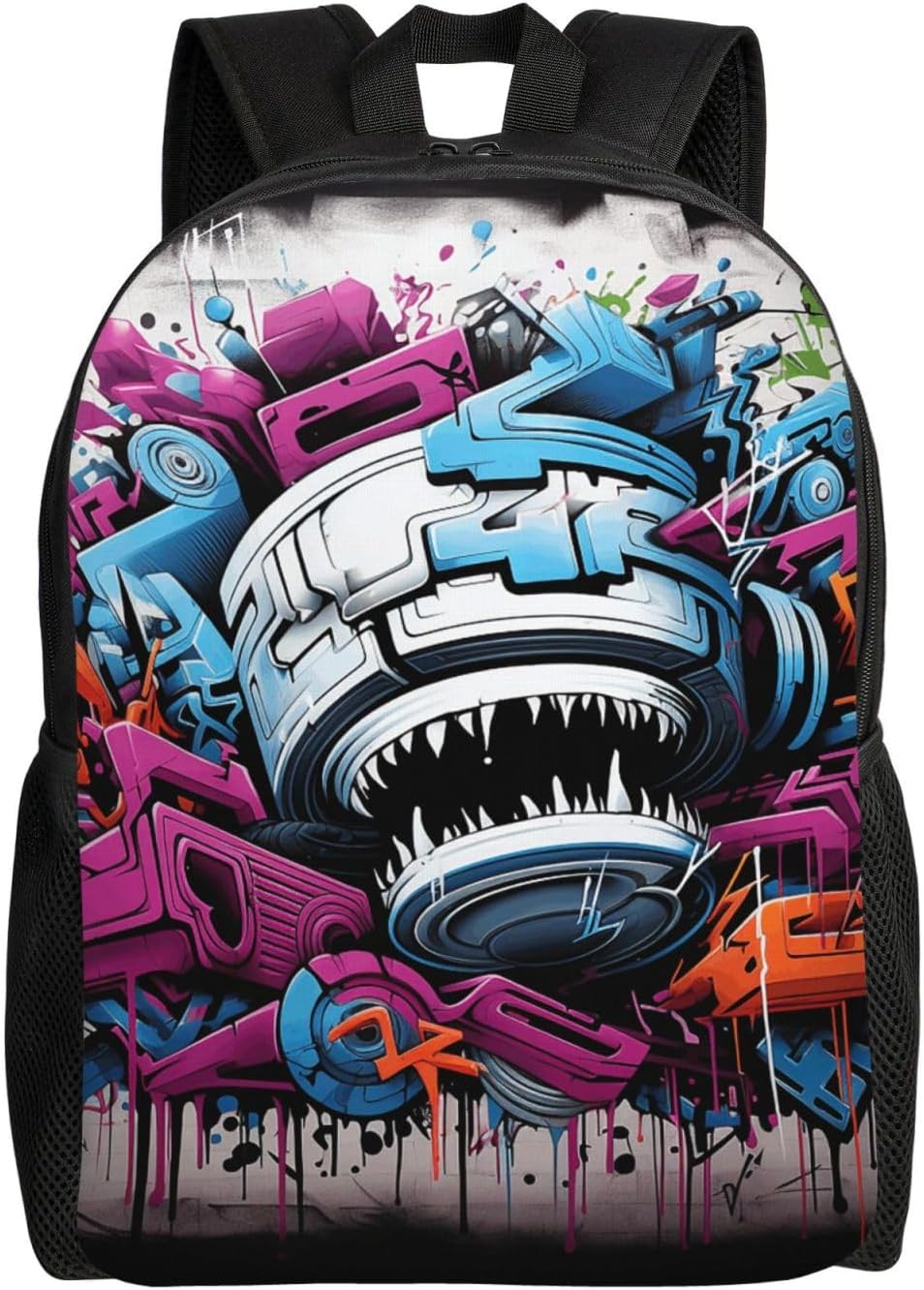 Colorful Graffiti Backpack Lightweight Bookbag 16 Inch