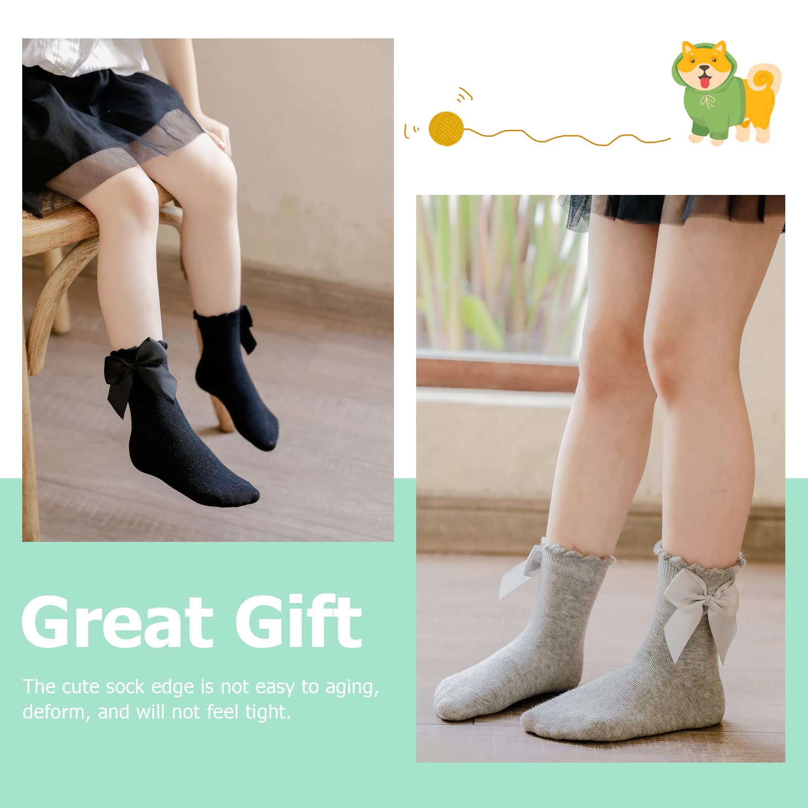 BQUBO Baby Ankle Sock Toddler Girl Dress Socks Baby Knit Cotton Infant Girls Socks 1