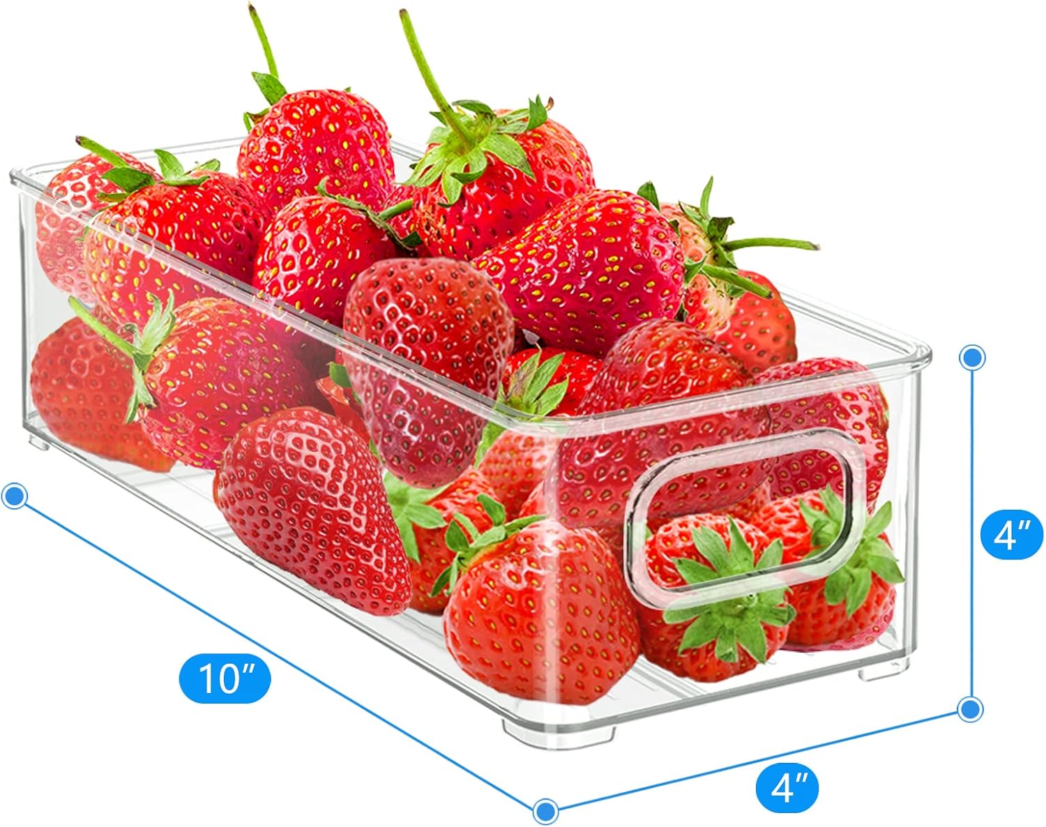 Buy Set Of 6 Plastic Refrigerator Organizer Bins, Clear Stackable Food